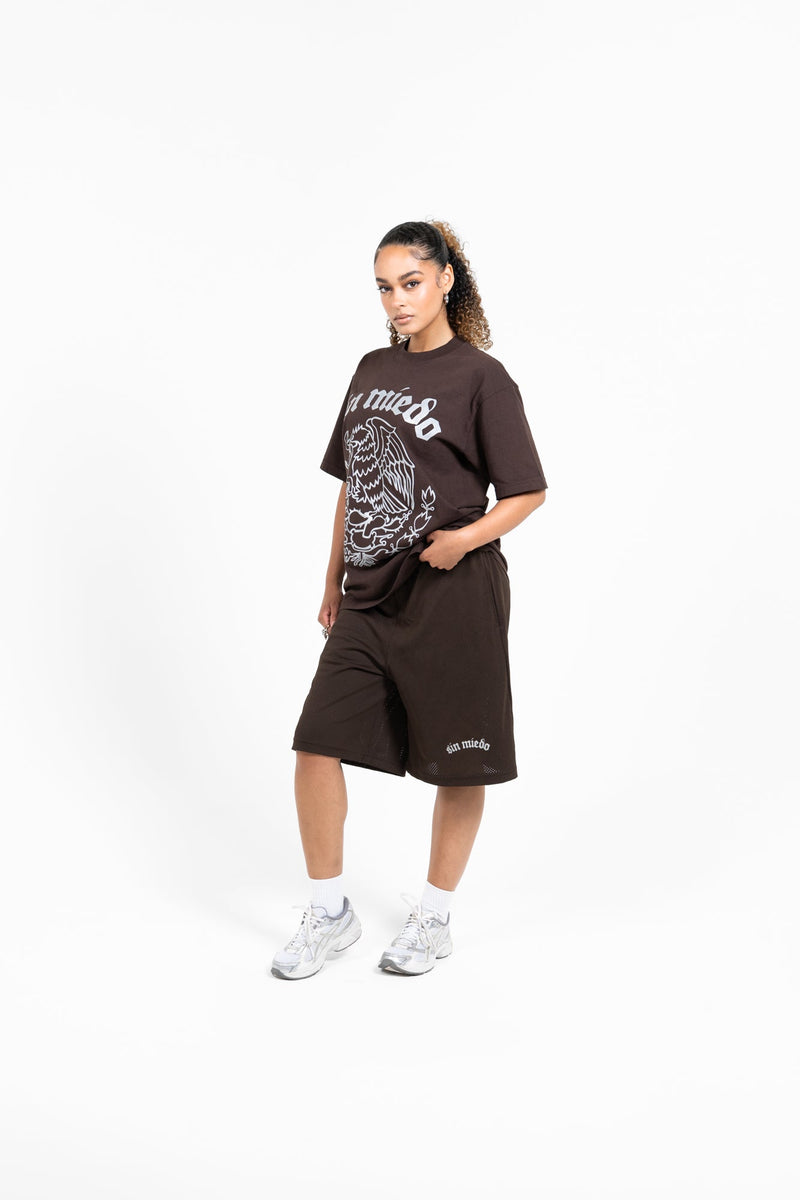 Sin Miedo wide leg fleece shorts