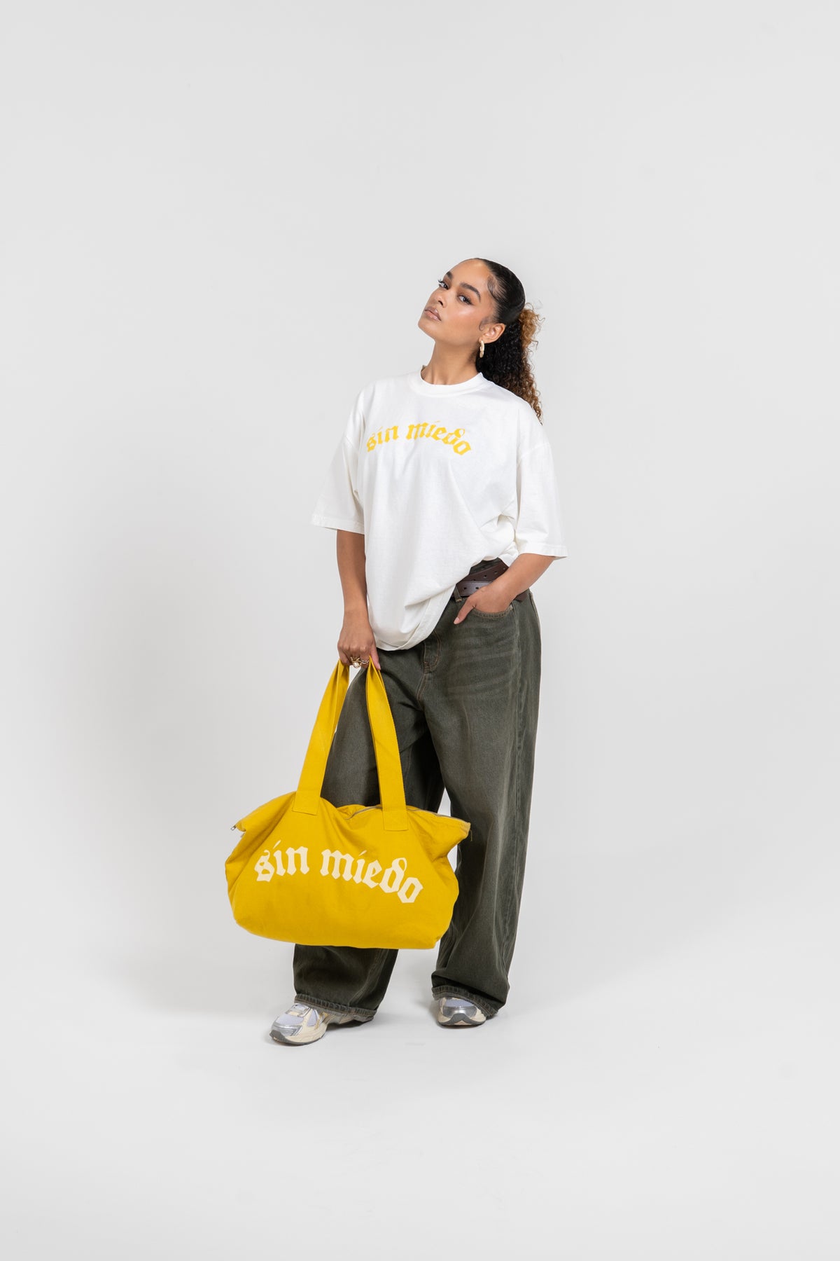 Sol zip up denim tote, alternate view