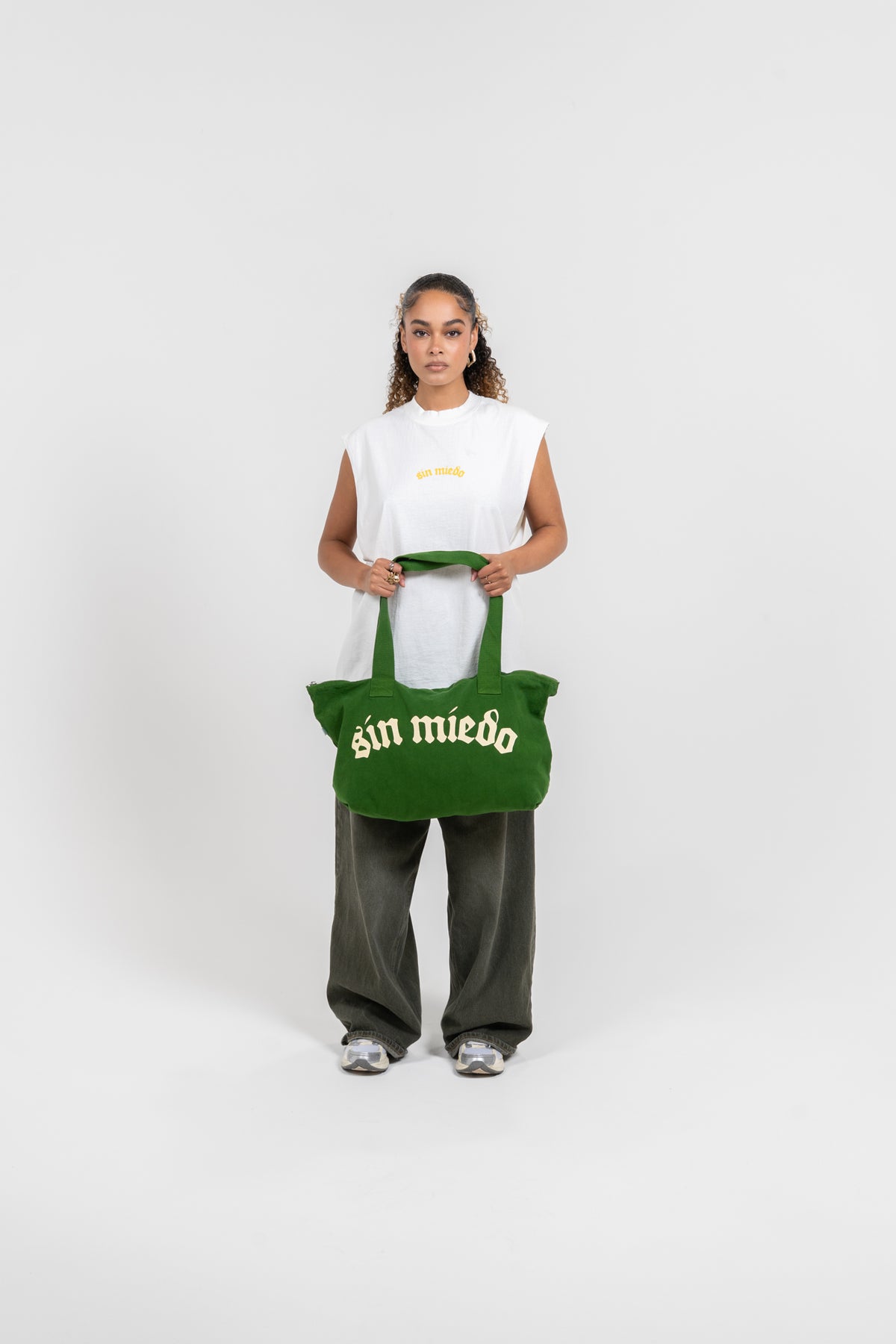 Selva zip up denim tote, alternate view