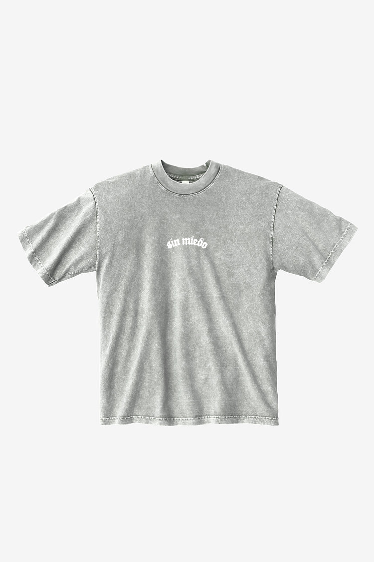 Plata mineral wash tee by Sin Miedo, made in Los Angeles