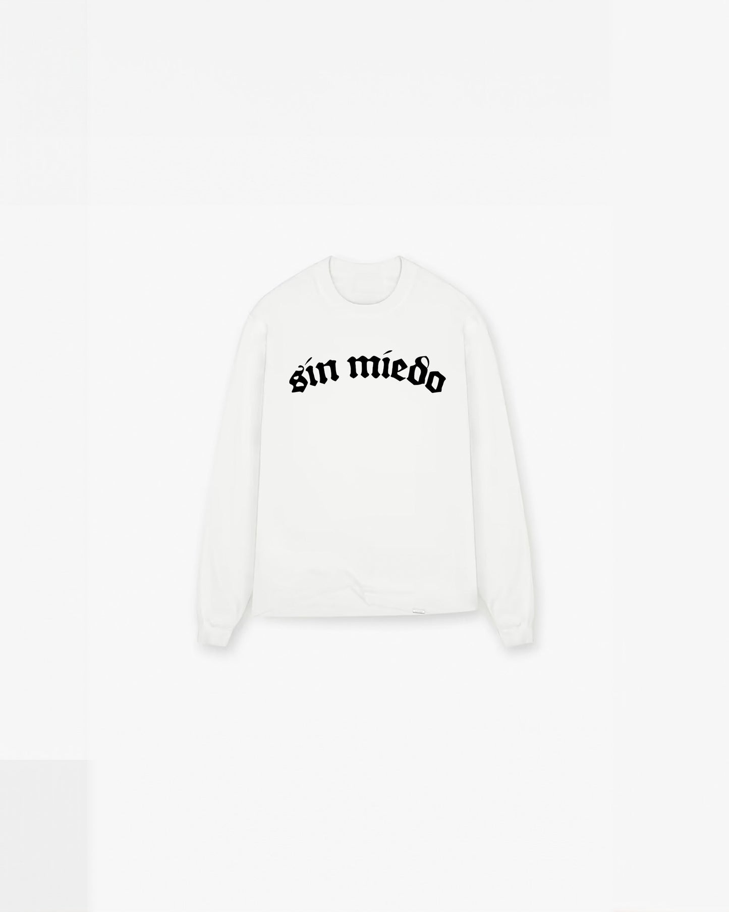 WHITE LONG SLEEVE FRONT LOGO