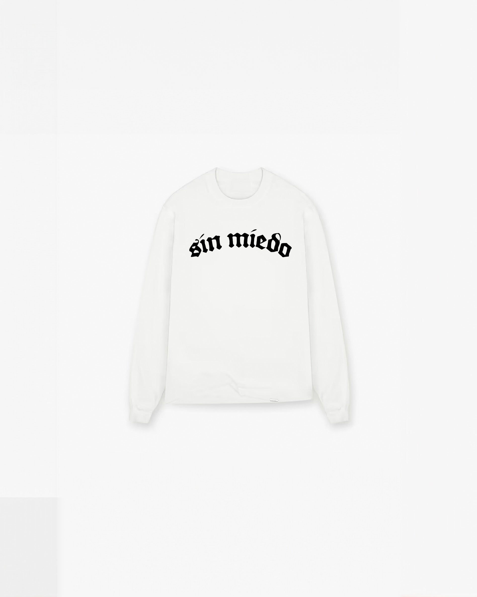 WHITE LONG SLEEVE FRONT LOGO