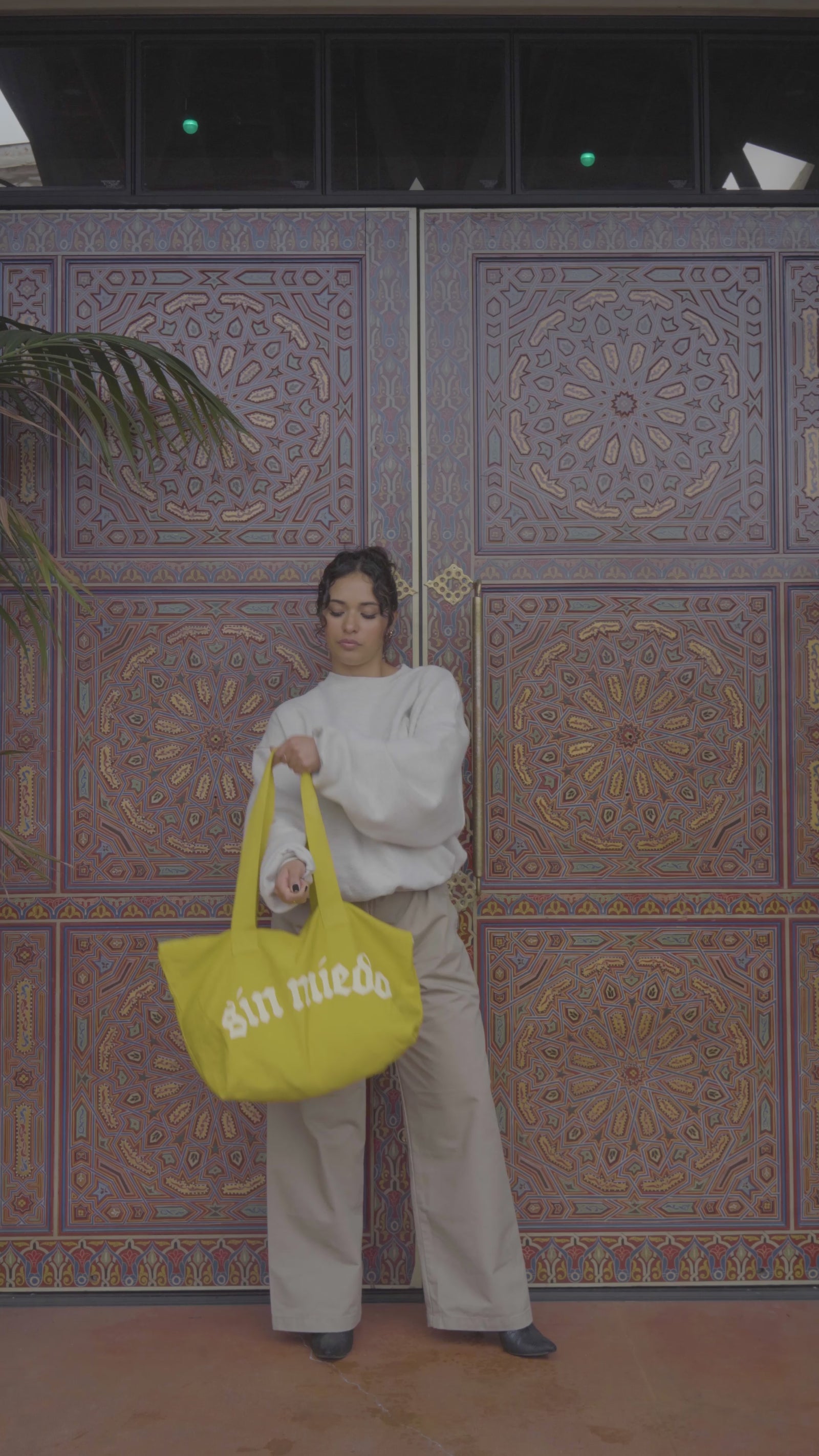 Sol zip up denim tote, video