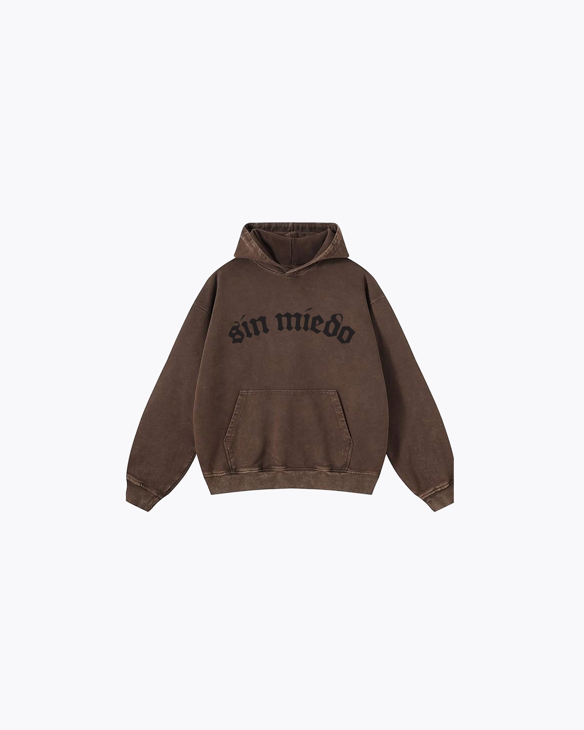 'SIN MIEDO' BROWN LOGO HOODIE (UNISEX)