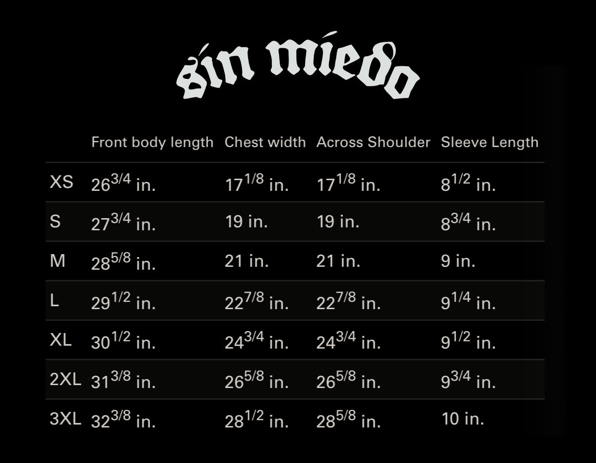'SIN MIEDO' BLACK ON BLACK FRONT LOGO