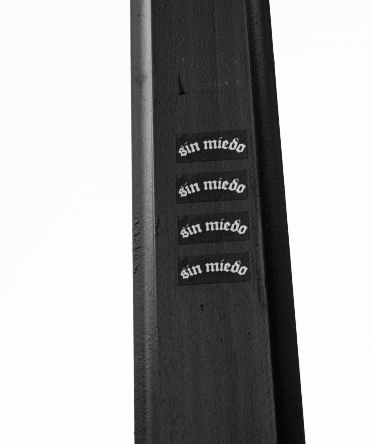 Sin Miedo chrome vinyl stickers, alternate view