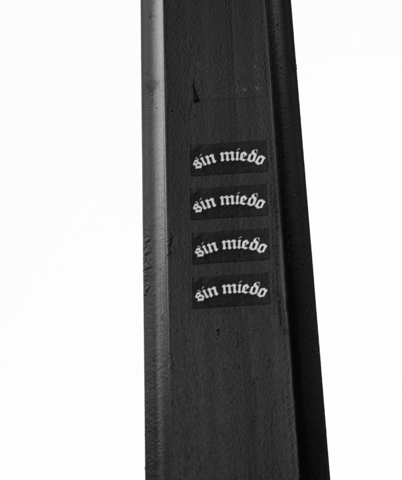 Sin Miedo chrome vinyl stickers, alternate view