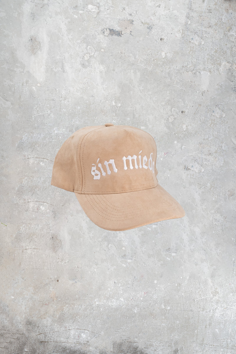 Tan suede Sin Miedo hat, alternate view