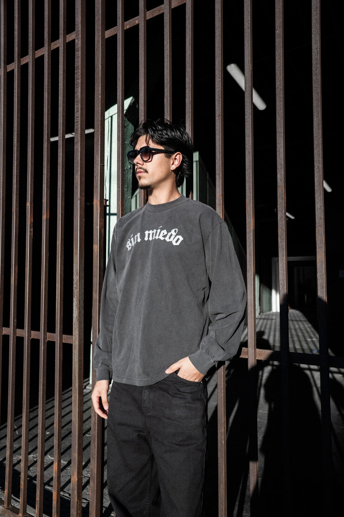 Vintage Cemento long sleeve, worn, front view